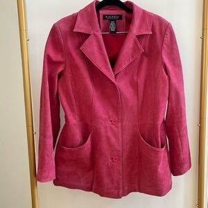Dialogue genuine suede leather jacket pink size M